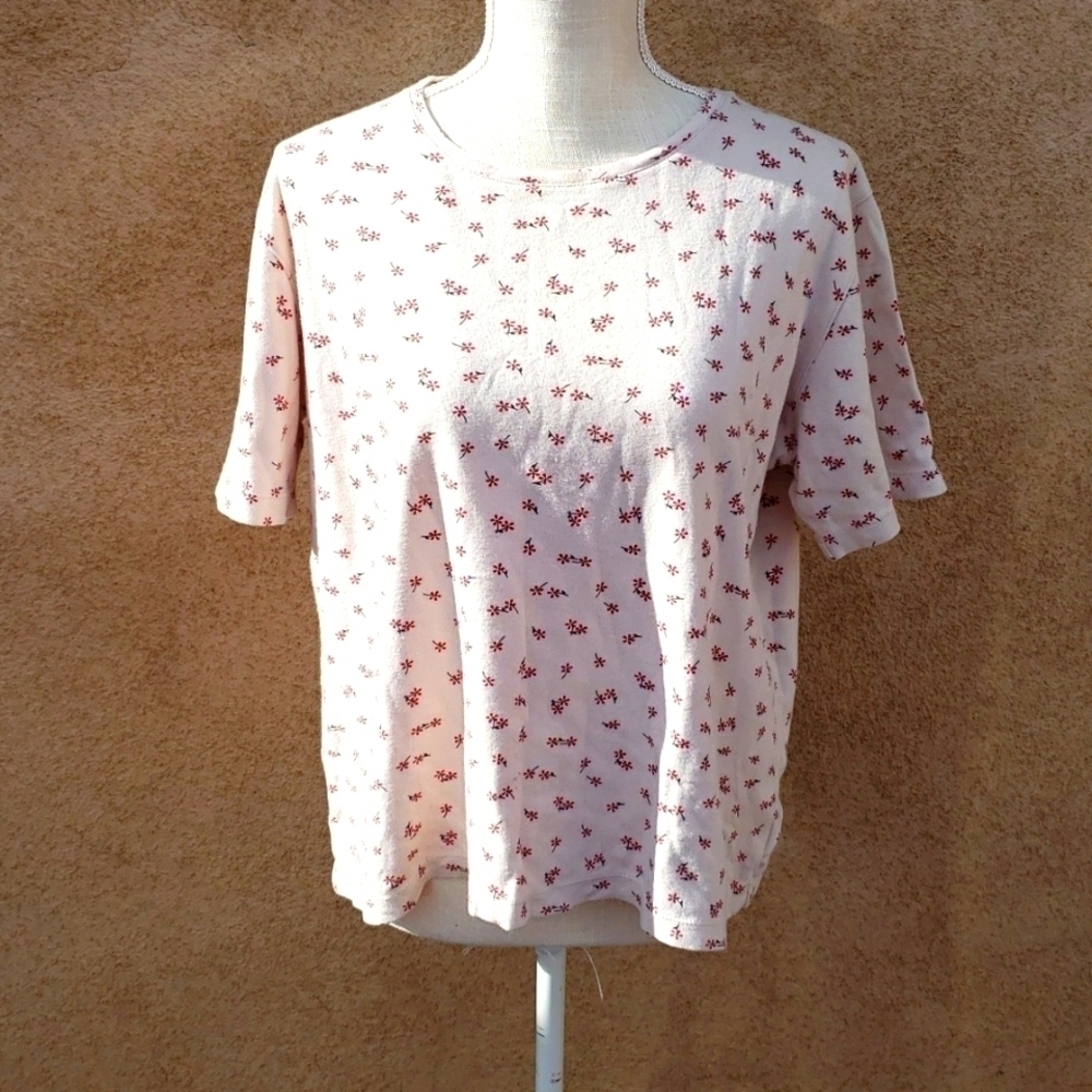 Vintage 90's Y2k Cabin Creek red ditzy floral Grandmacore relaxed fit top